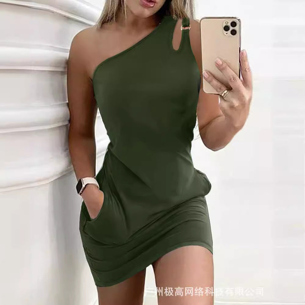 2023 ODS3705 Color Block Mini Dress for Women