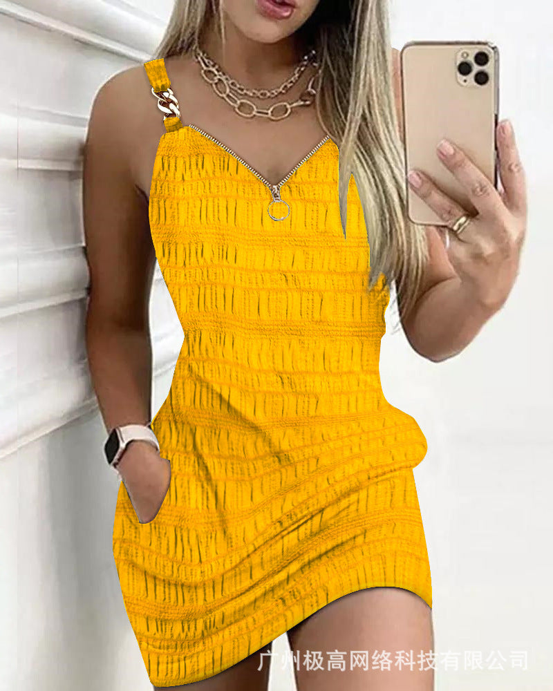 2023 ODS3705 Color Block Mini Dress for Women