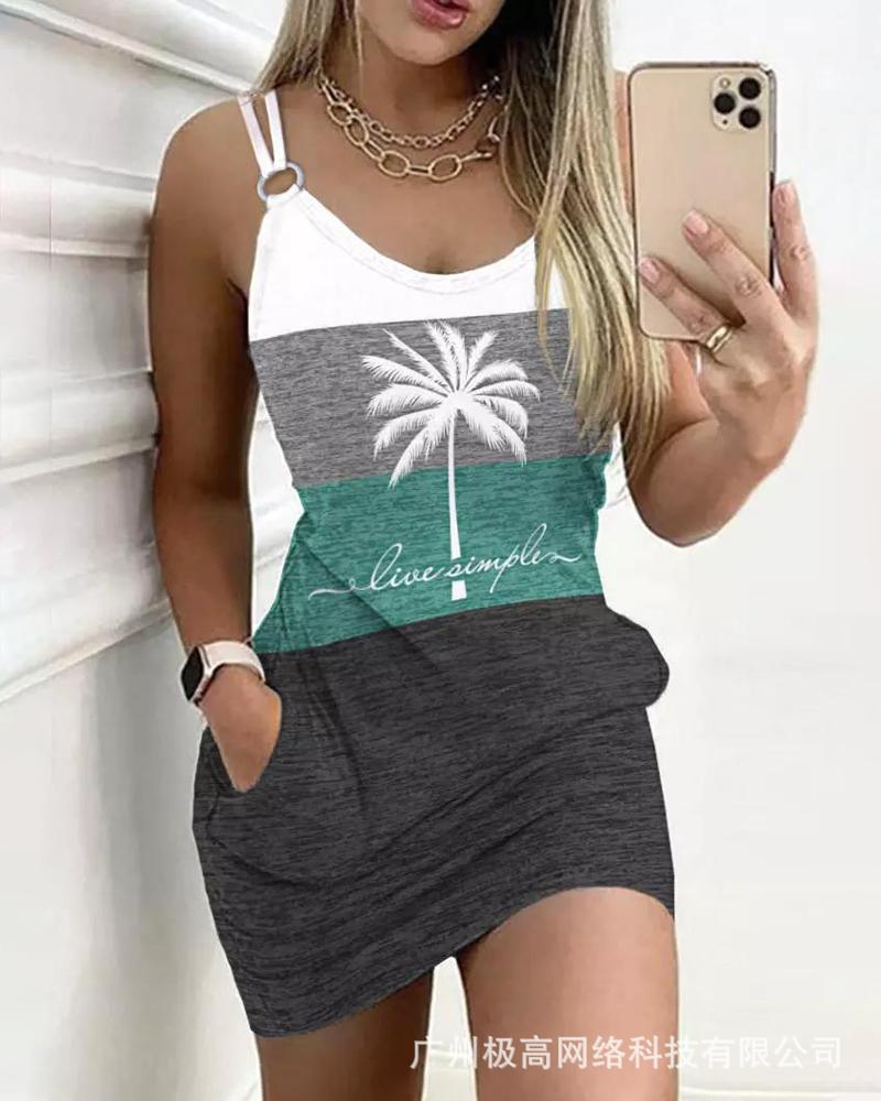 2023 ODS3705 Color Block Mini Dress for Women